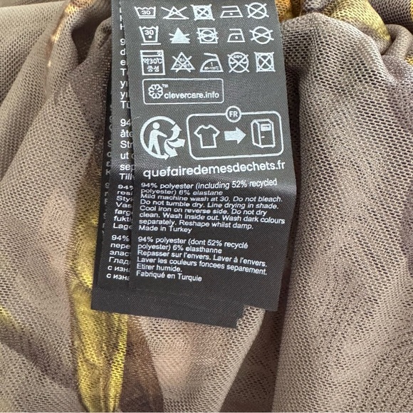 ALLSAINTS Hanako Floral Mesh Top Olive Green - Picture 11 of 11